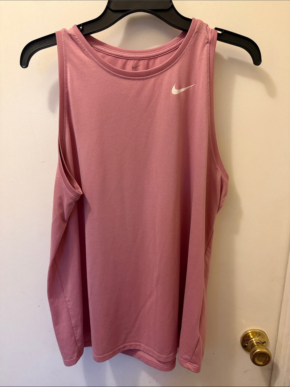 Nike Women's Dusty Pink Athletic Tank with White Swoosh - Picture 1 of 5